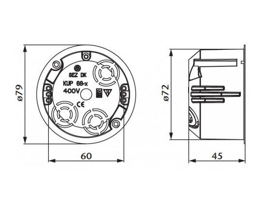 KUP 68LP SK Krabice do sádrokartonu jednonásobná, 2ks šroub, 850°C (10011694.00)