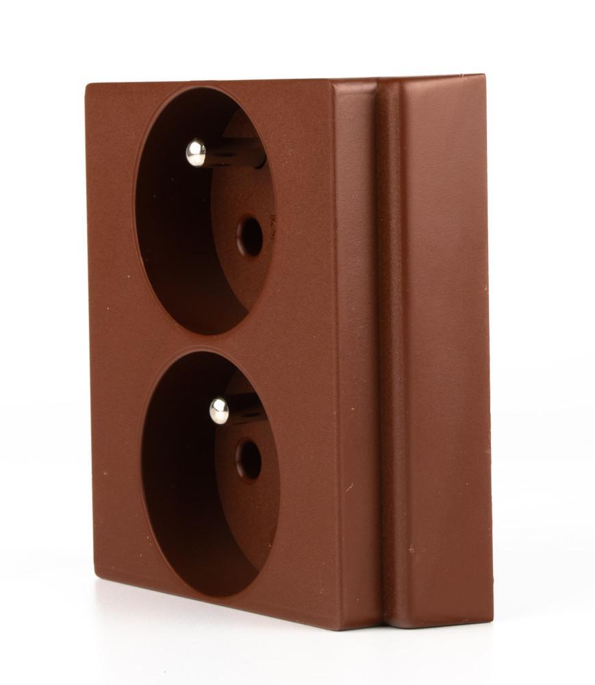 Z 3223-GP Dvojzásuvka pro lištovou krabici pootočená- skořice (0026762)