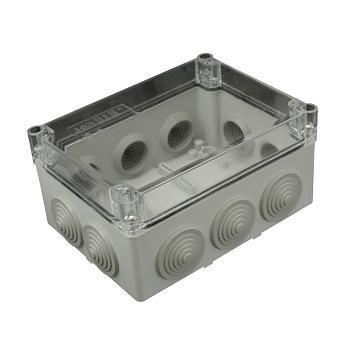 Krabice 150x110x70mm, 10 kruhových průchodek, IP55