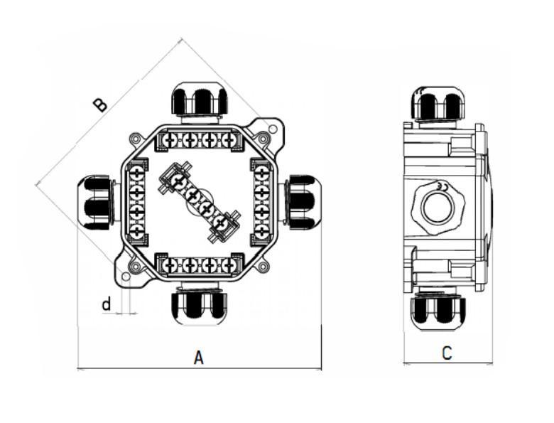 6455-11 5.P/2 Krabicová rozvodka plastová, 5-pólová, šedá (10012826.00)