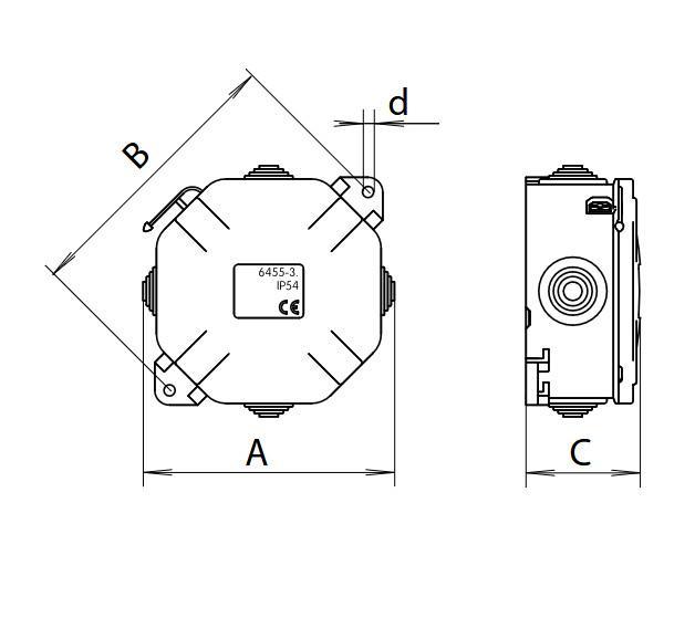 6455-31 Krabicová rozvodka + 5-pólová svorkovnice (10006513.00)
