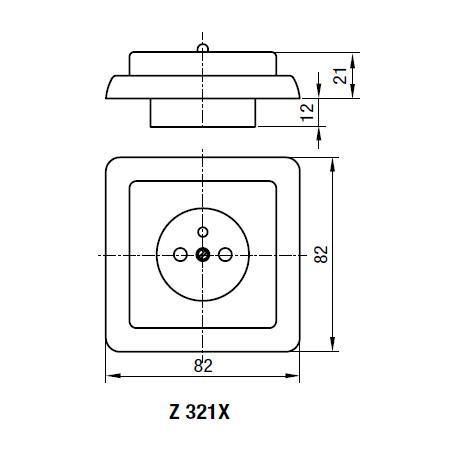 Z 3211 Zásuvka jednoduchá polozapuštěná  - bílá (0025420)
