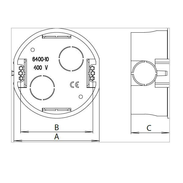 6400-10 Krabice univerzální mělká, podomítková (10004075.00)