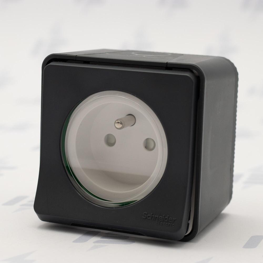 MUR35031 Mureva Styl - Kompletní zásuvka 16A 2P+E, clonky, bezšroubová, IP55, povrchová, Antracit