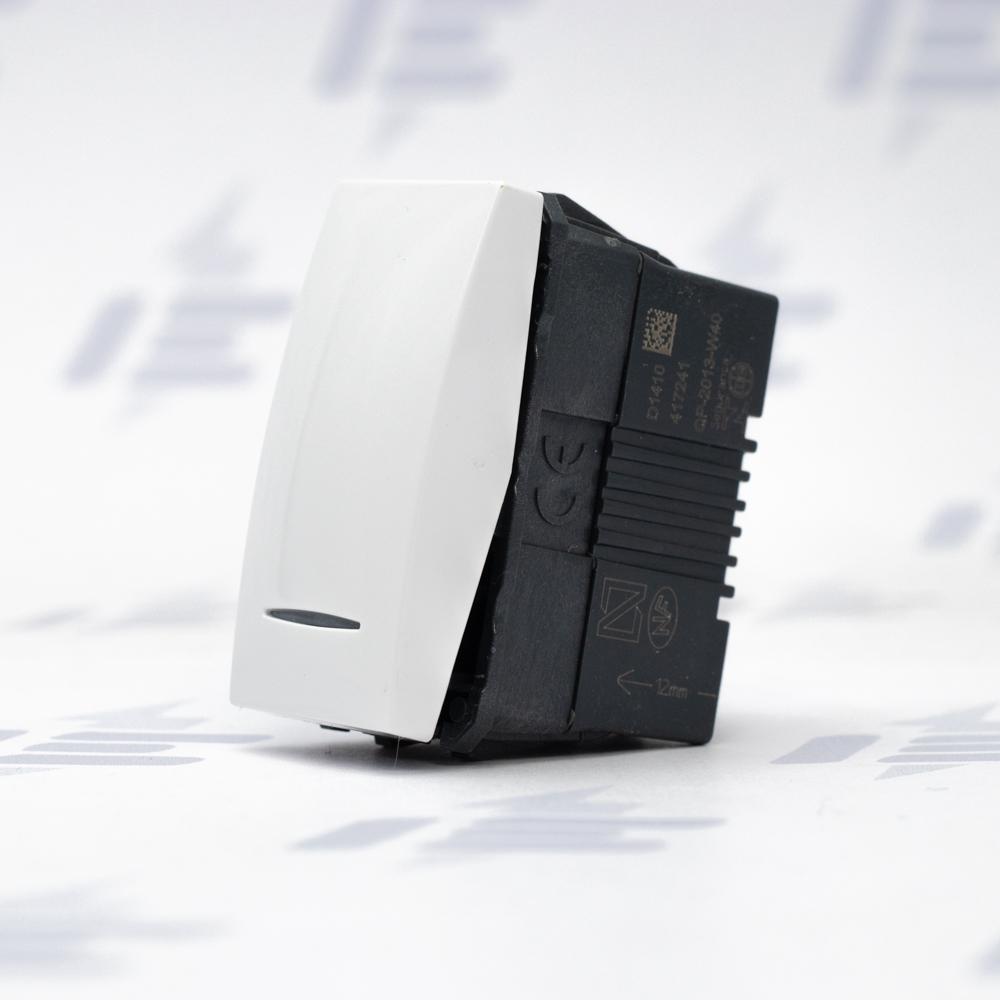 MGU3.161.18N Unica - Spínač jednopólový s orientační kontrolkou, řazení 1So,16A, 1modul, Polar