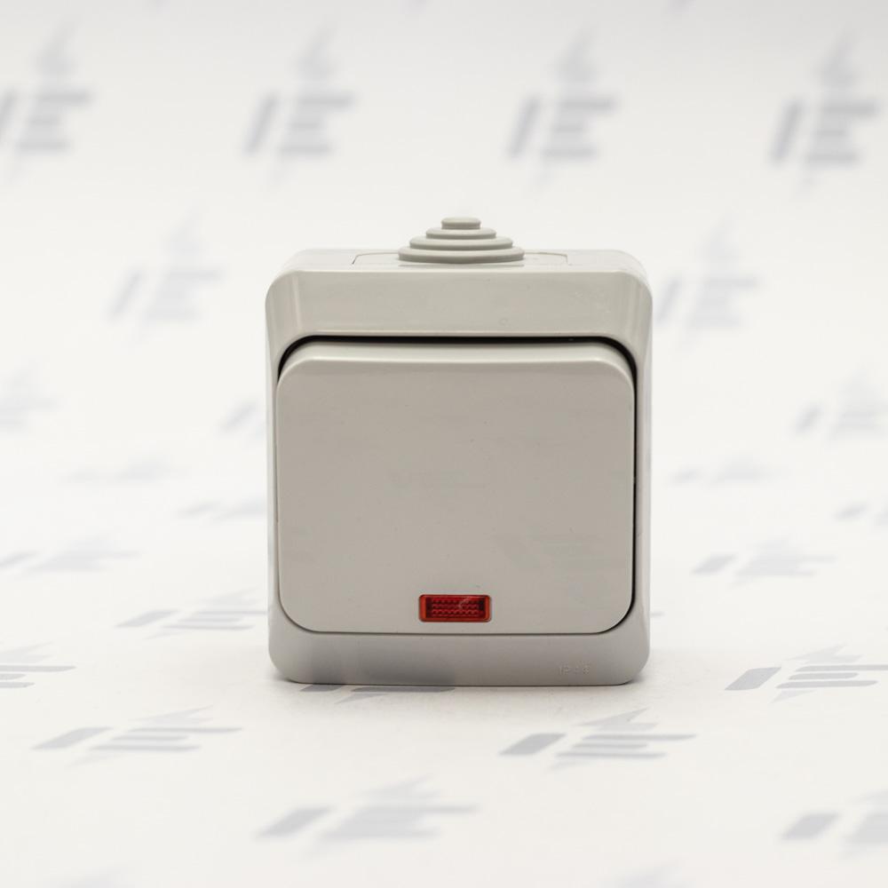 WDE000671 Cedar Plus IP44 - Přepínač křížový s orientační kontrolkou řazení 7So, šedý