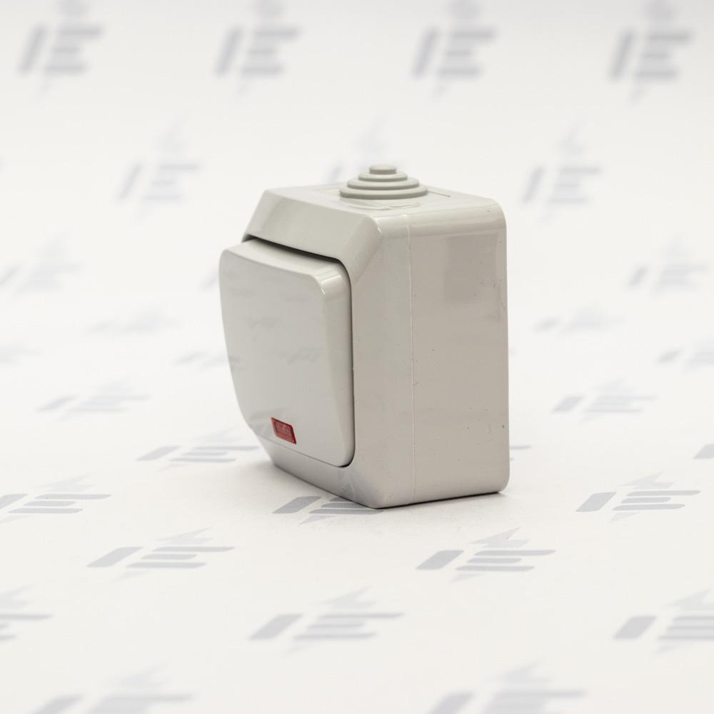 WDE000671 Cedar Plus IP44 - Přepínač křížový s orientační kontrolkou řazení 7So, šedý