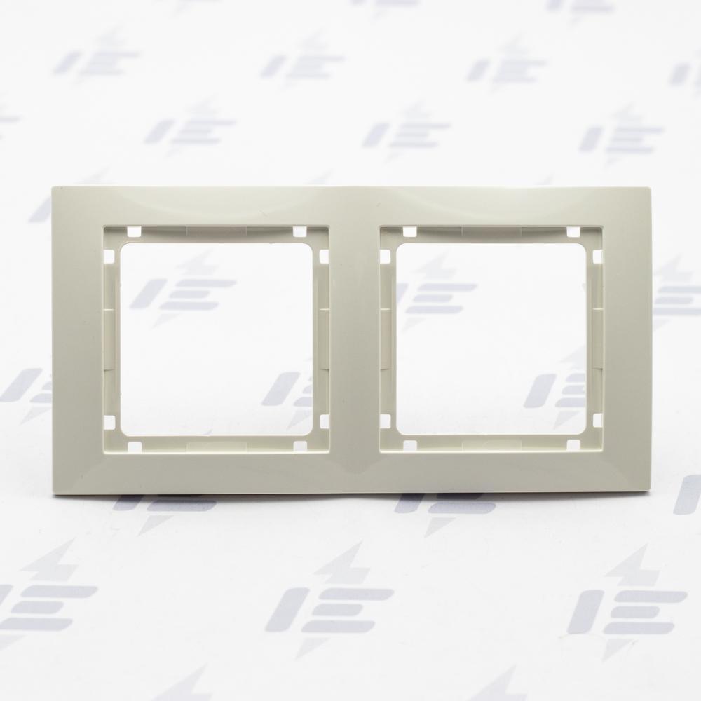 Unica Colors - Krycí rámeček bez dekorativního rámečku dvojnásobný, Marfil