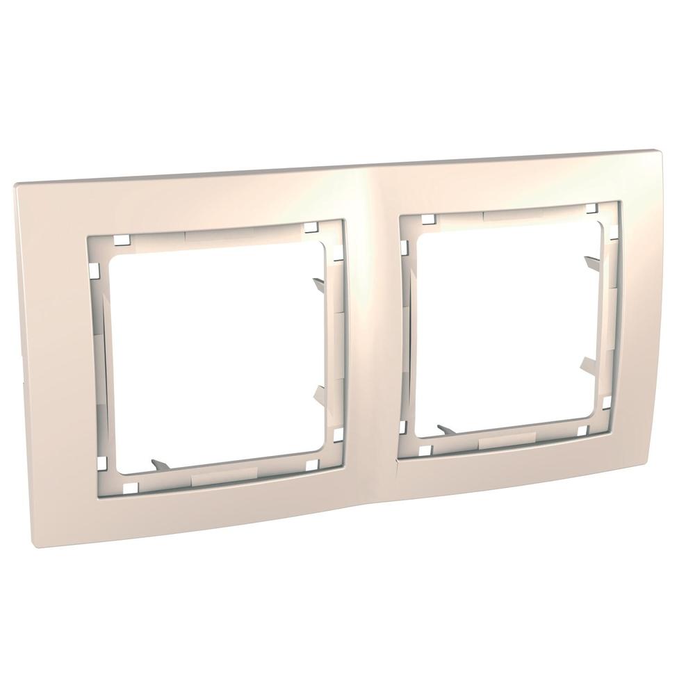 Unica Colors - Krycí rámeček bez dekorativního rámečku dvojnásobný, Marfil