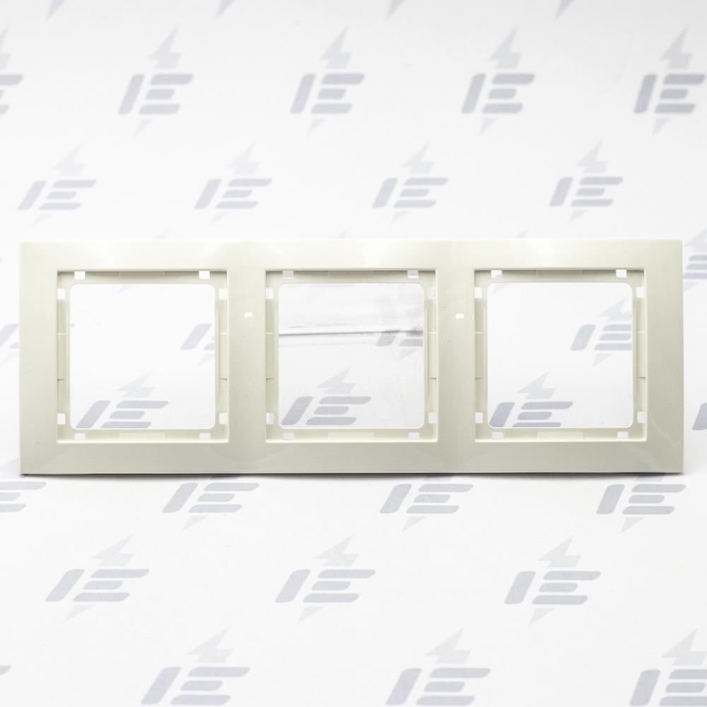 MGU4.006.25 Unica Colors - Krycí rámeček bez dekorativního rámečku trojnásobný, Marfil