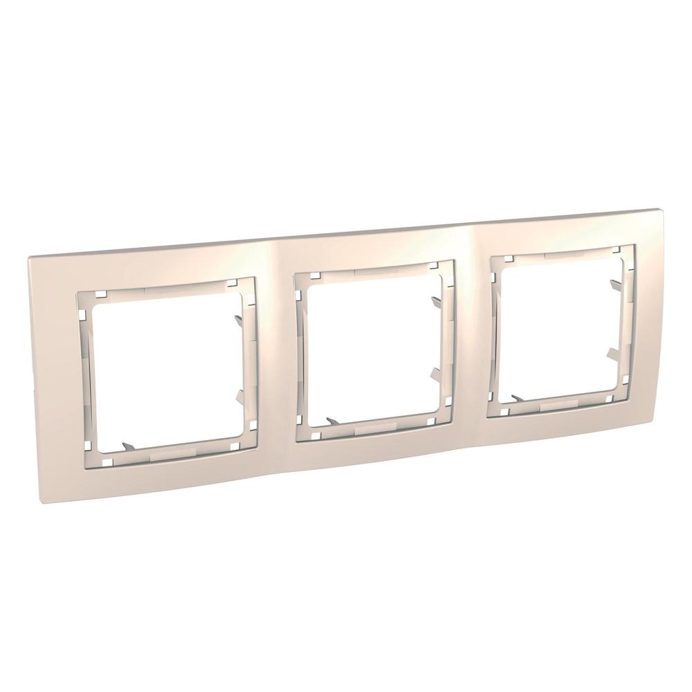 MGU4.006.25 Unica Colors - Krycí rámeček bez dekorativního rámečku trojnásobný, Marfil