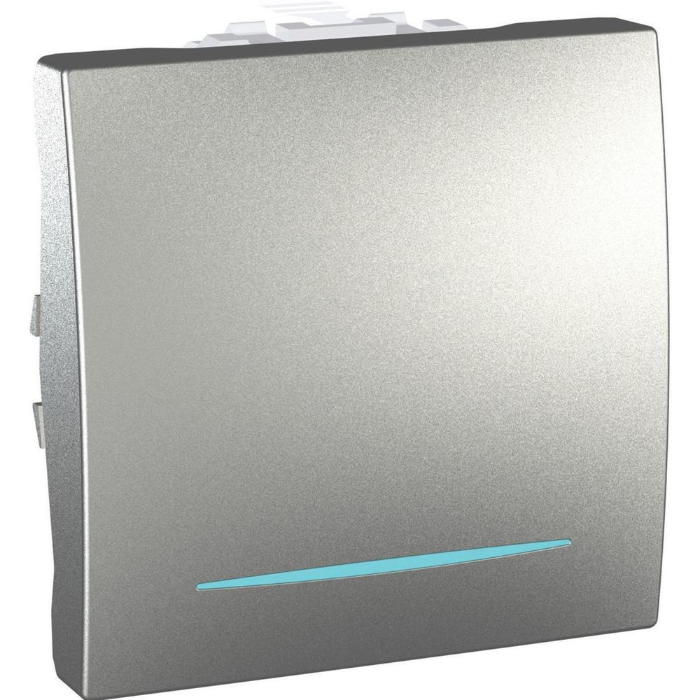 MGU3.201.30N Unica - Spínač jednopólový s orientační kontrolkou, řazení 1So, Aluminium