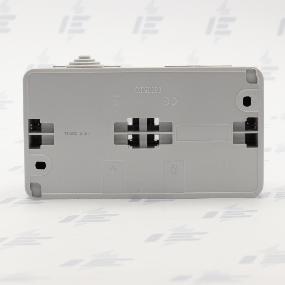 WDE000624 Cedar Plus IP44 - Zásuvka dvojnásobná 230V 16A 2P+PE, šedá s čirým krytem