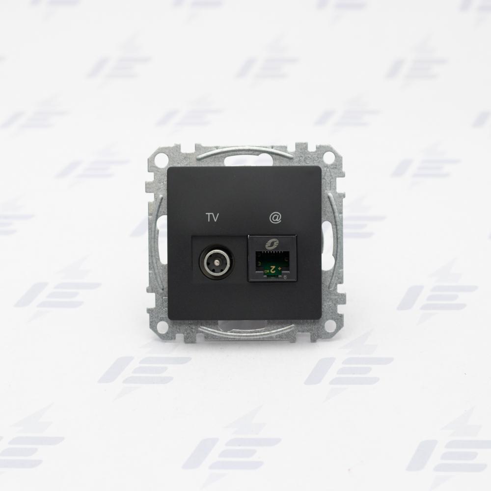 SDD114469T Sedna D/E - Datová zásuvka RJ45 kat.6 UTP+TV individuální, Antracit