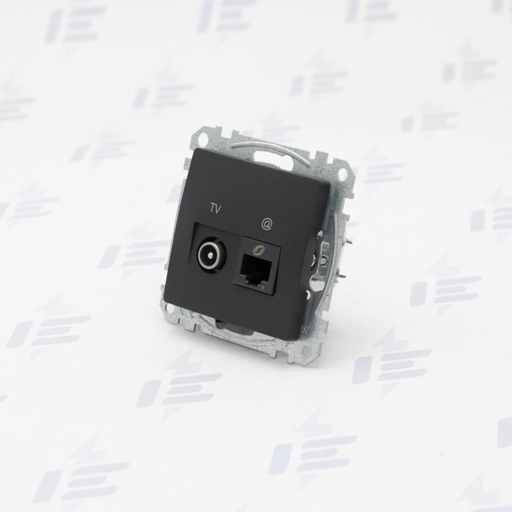 SDD114469T Sedna D/E - Datová zásuvka RJ45 kat.6 UTP+TV individuální, Antracit