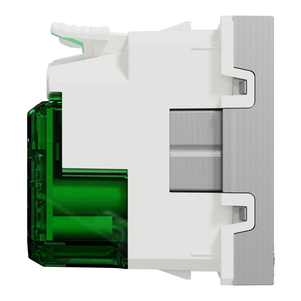 NU301530E Unica - Zásuvka skrytá 250V/16A + USB C 10.5W, 2.1A, 2M, Aluminium