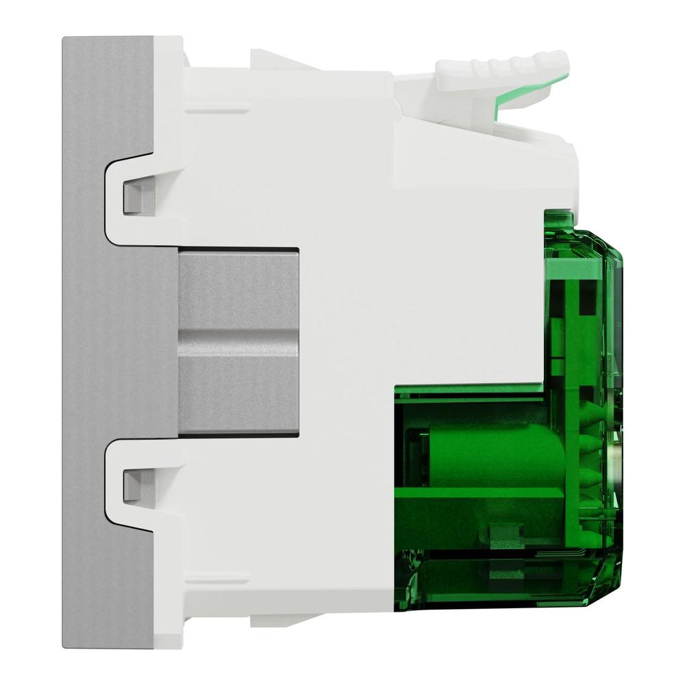 Unica - Zásuvka skrytá 250V/16A + USB C 10.5W, 2.1A, 2M, Aluminium