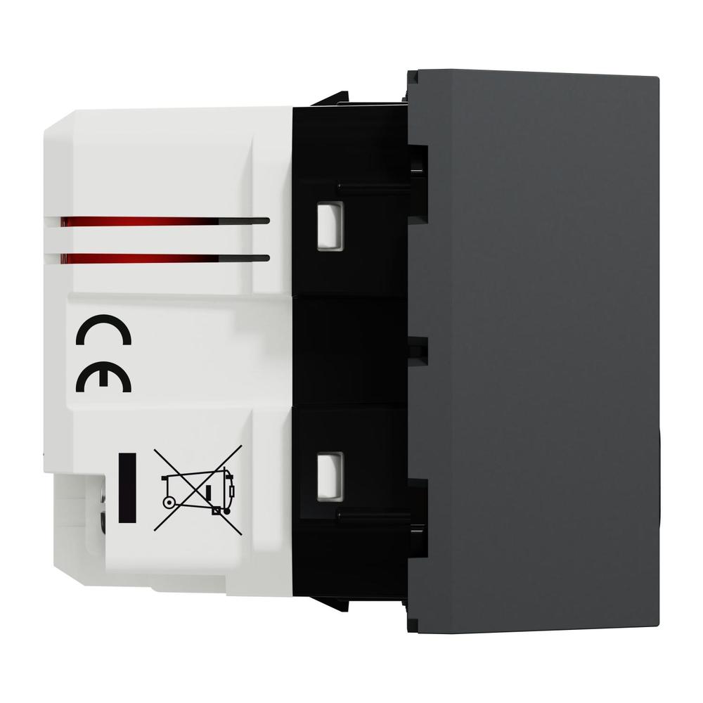 Unica - Dvojitý nabíjecí USB konektor A+C 18W, 2.4A, 2M, Antracit