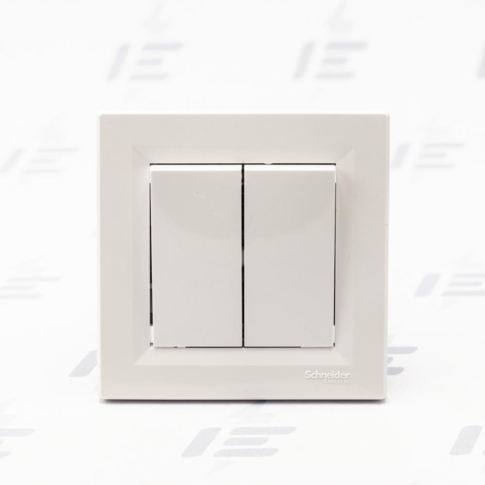 EPH0600121 Asfora - Přepínač dvojitý střídavý řazení 6+6, bezšroubový, bílá