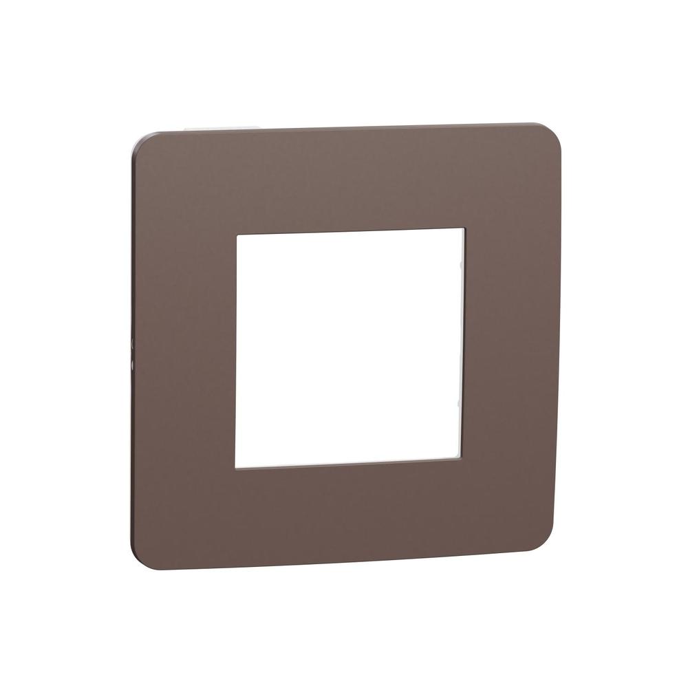 Unica Studio Color - Krycí rámeček jednonásobný, Chocolate/Bílý