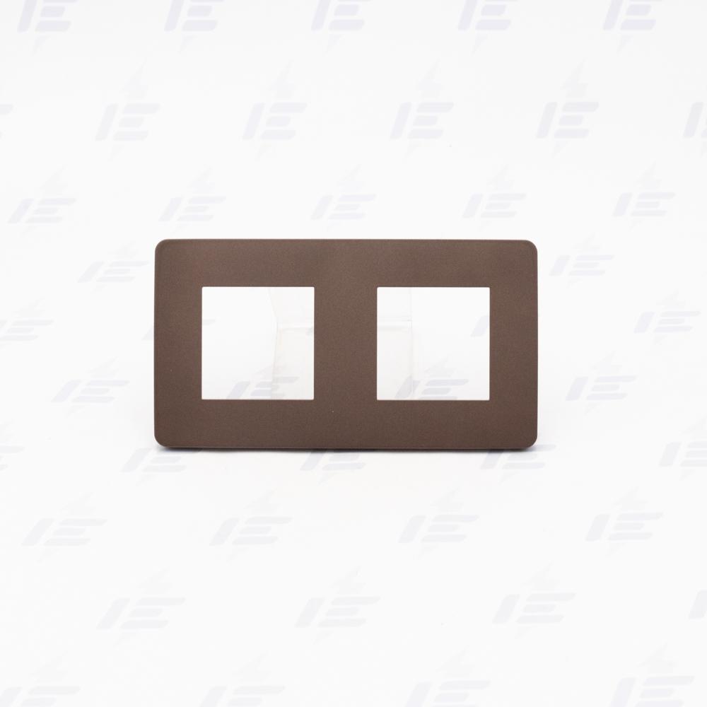 NU280417 Unica Studio Color - Krycí rámeček dvojnásobný, Chocolate/Černý