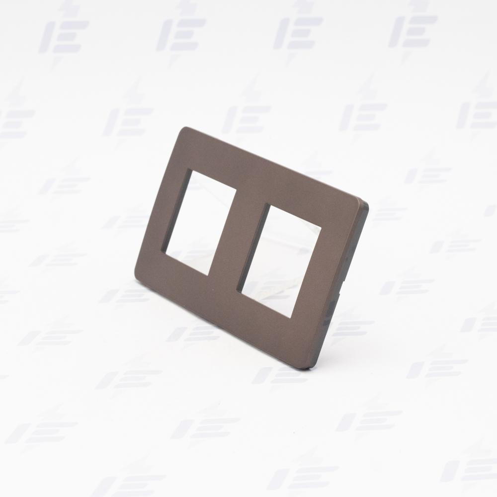 NU280417 Unica Studio Color - Krycí rámeček dvojnásobný, Chocolate/Černý