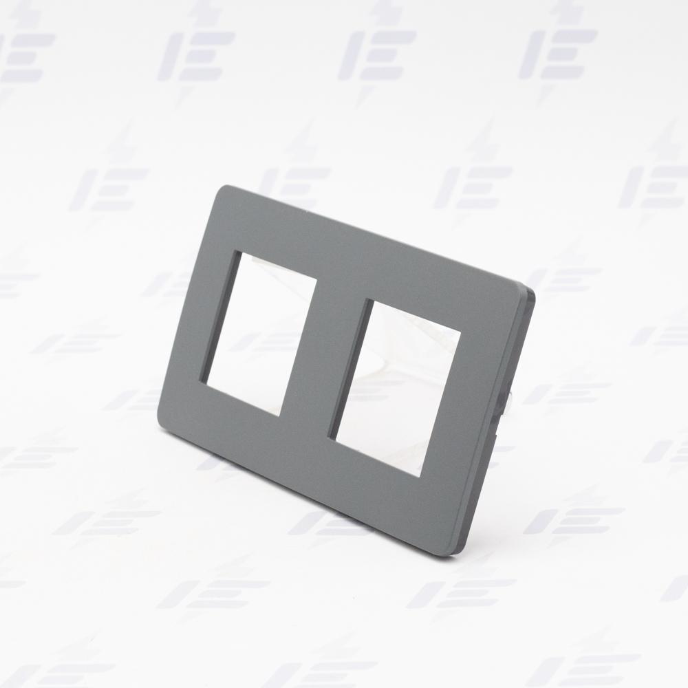 NU280422 Unica Studio Color - Krycí rámeček dvojnásobný, Dark Grey/Černý