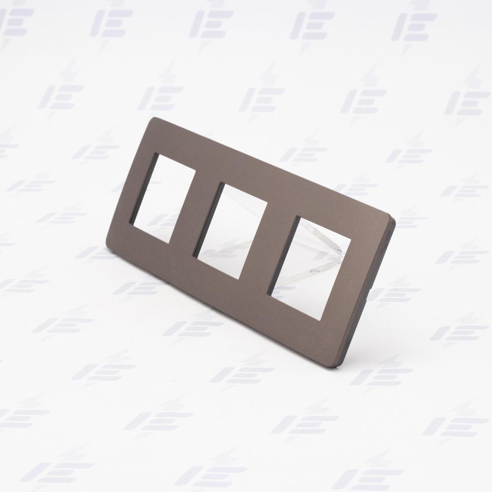 NU280617 Unica Studio Color - Krycí rámeček trojnásobný, Chocolate/Černý