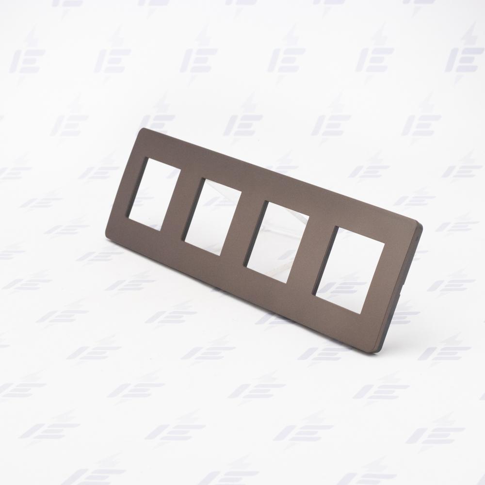 NU280817 Unica Studio Color - Krycí rámeček čtyřnásobný, Chocolate/Černý