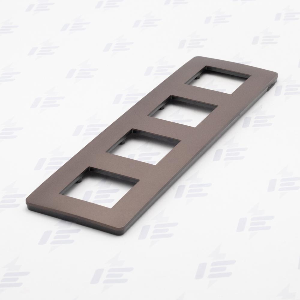 NU280817 Unica Studio Color - Krycí rámeček čtyřnásobný, Chocolate/Černý