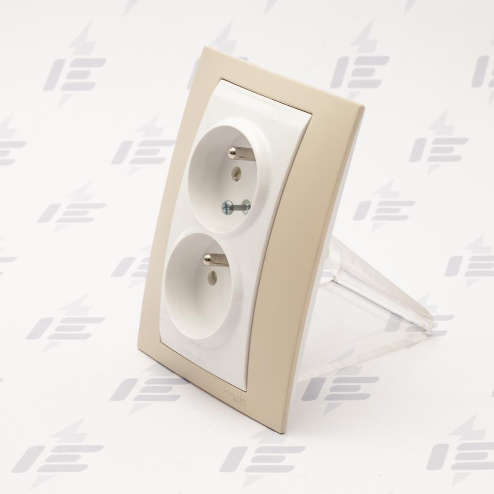 Unica Plus - Zásuvka dvojnásobná 16A/230V 2x2P+PE, Arena/Polar