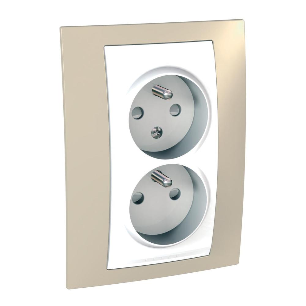 MGU63.065.867 Unica Plus - Zásuvka dvojnásobná 16A/230V 2x2P+PE, Arena/Polar