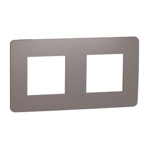 NU280416 Unica Studio Color - Krycí rámeček dvojnásobný, Chocolate/Bílý