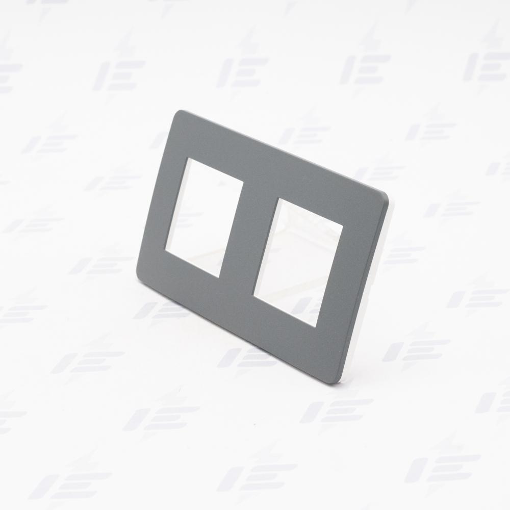 NU280421 Unica Studio Color - Krycí rámeček dvojnásobný, Dark Grey/Bílý