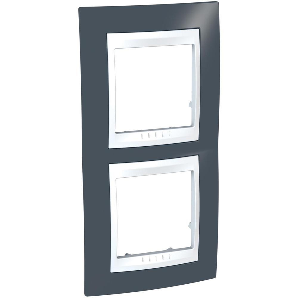 Unica Plus - Krycí rámeček dvojnásobný vertikální,Slate/Polar