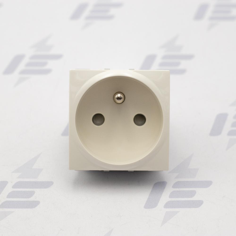 MGU3.059.25 Unica - Zásuvka 230V/16A, 2P+PE, clonky, bezšroubová, Marfil