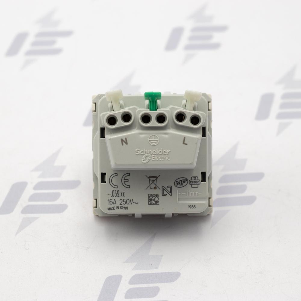 MGU3.059.25 Unica - Zásuvka 230V/16A, 2P+PE, clonky, bezšroubová, Marfil