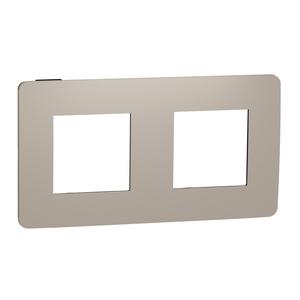 NU280428 Unica Studio Color - Krycí rámeček dvojnásobný, Taupe/Černý