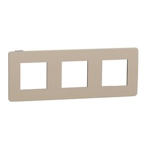 NU280628 Unica Studio Color - Krycí rámeček trojnásobný, Taupe/Černý