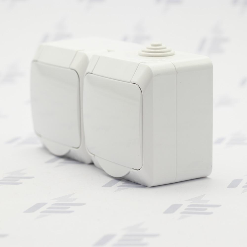 WDE000522 Cedar Plus IP44 - Zásuvka dvojnásobná 230V 16A 2P+PE, bílá