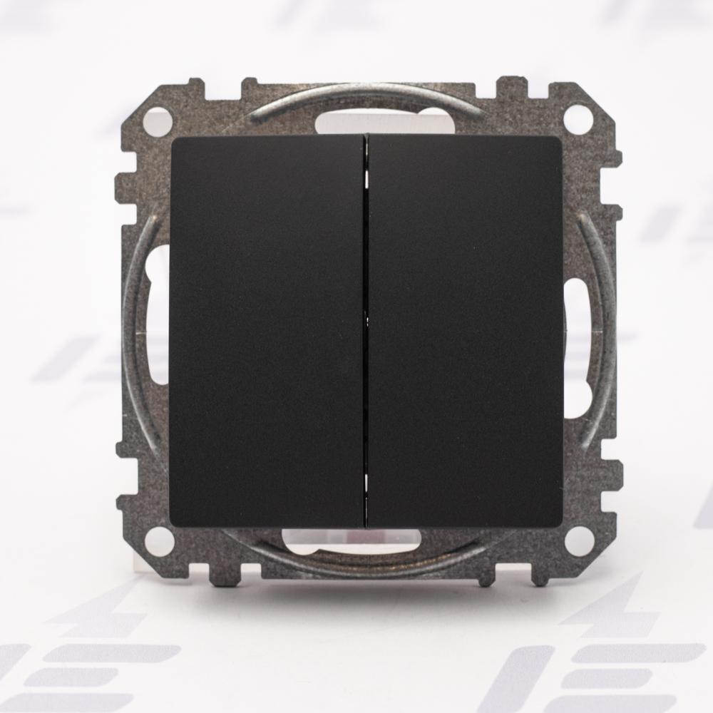 SDD114108 Sedna D/E - Přepínač dvojitý střídavý řazení 6+6, Antracit