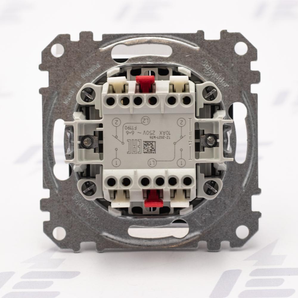 SDD114108 Sedna D/E - Přepínač dvojitý střídavý řazení 6+6, Antracit