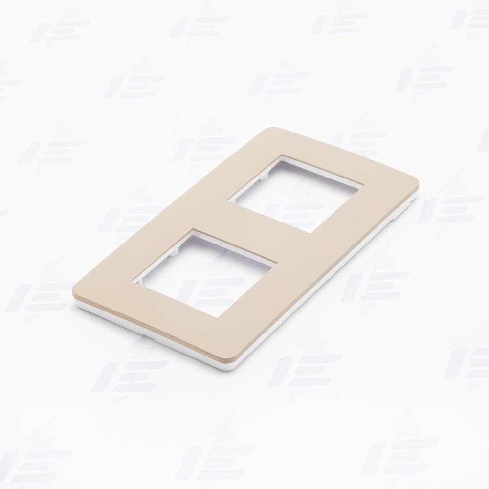 NU280426 Unica Studio Color - Krycí rámeček dvojnásobný, Taupe/Bílý