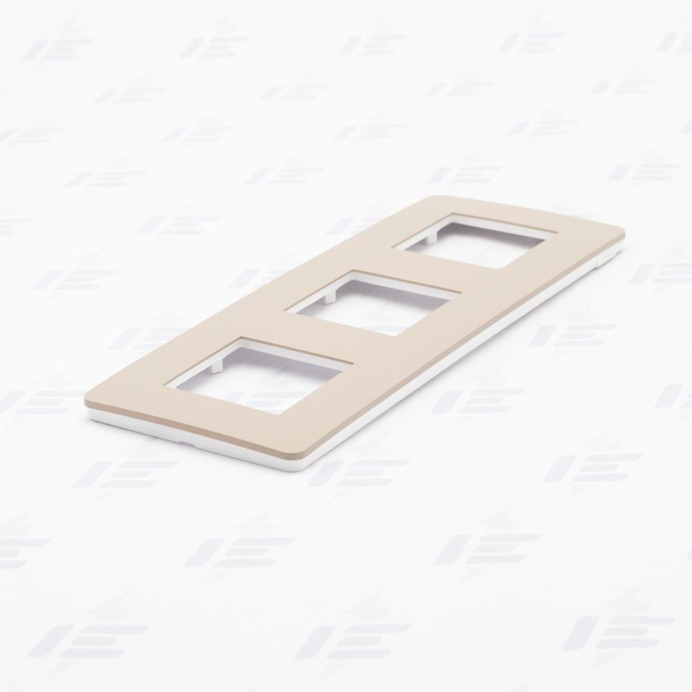 NU280626 Unica Studio Color - Krycí rámeček trojnásobný, Taupe/Bílý