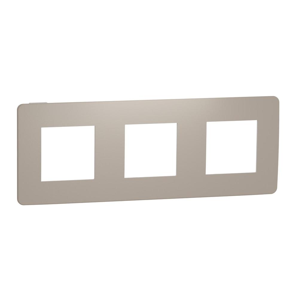 NU280626 Unica Studio Color - Krycí rámeček trojnásobný, Taupe/Bílý