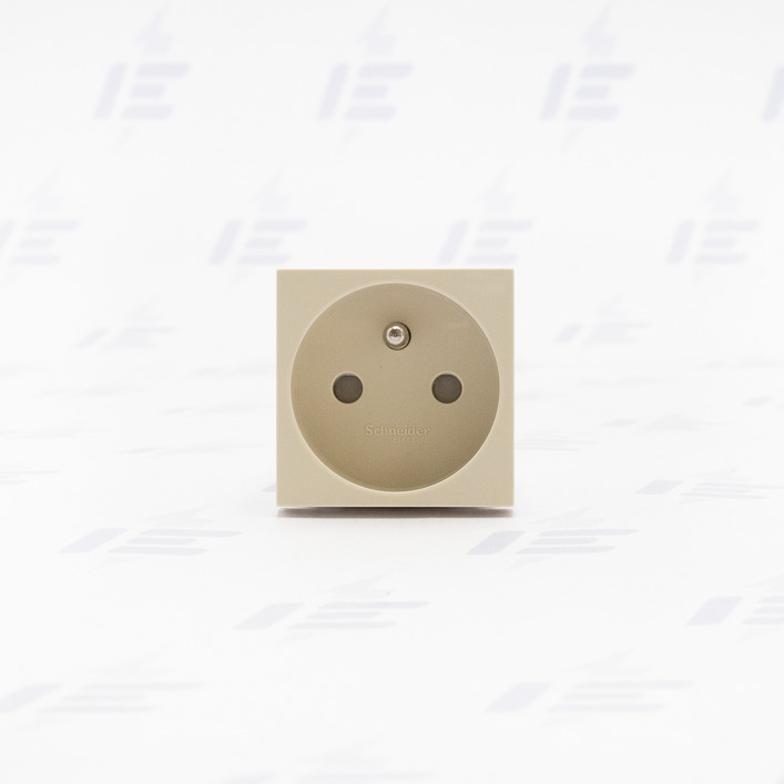 NU305944E Unica - Zásuvka 250V/16A 2P+E, clonky, bezšroubová, Béžová