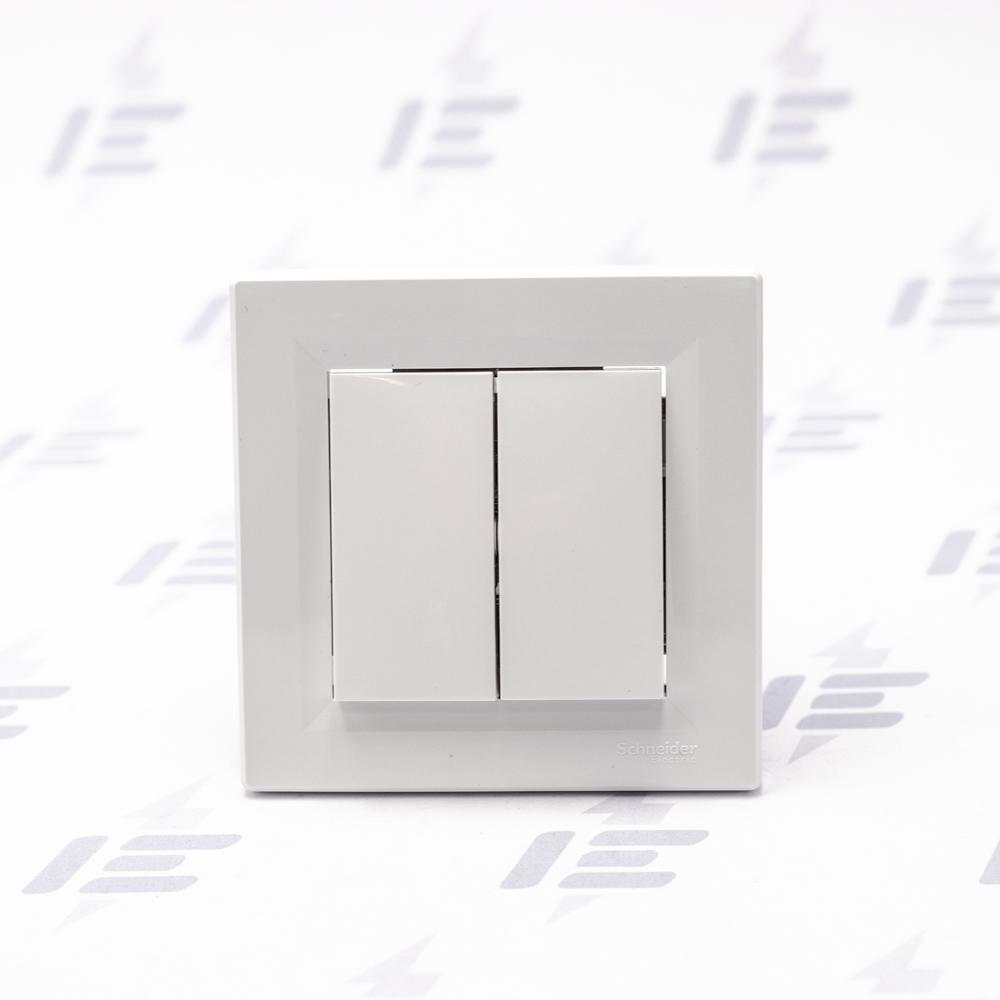 EPH1100121 Asfora - Tlačítkový ovládač dvojnásobný bezšroubový, bílá