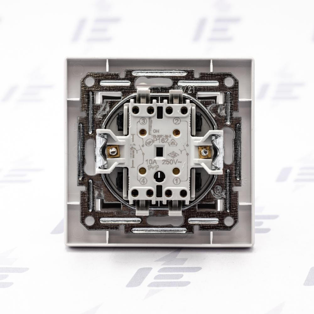 EPH1100121 Asfora - Tlačítkový ovládač dvojnásobný bezšroubový, bílá