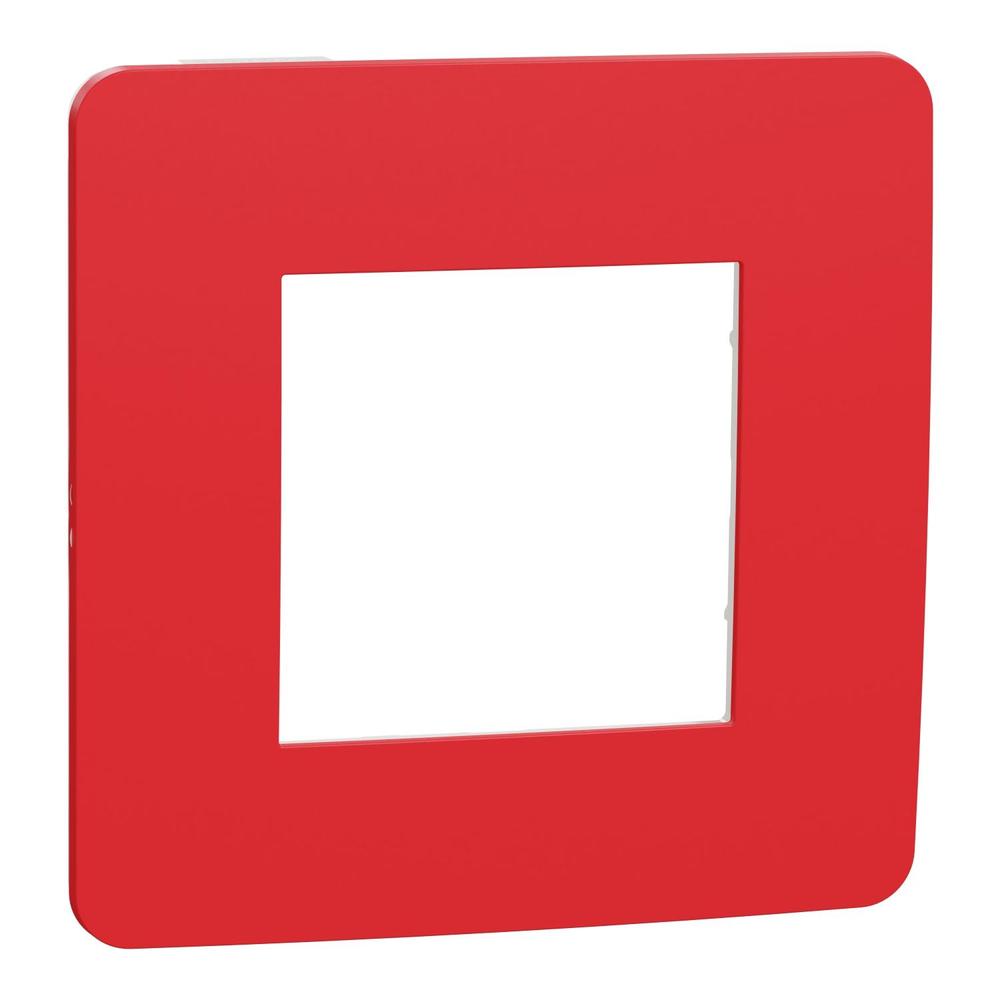 Unica Studio Color - Krycí rámeček jednonásobný, Red/Bílý