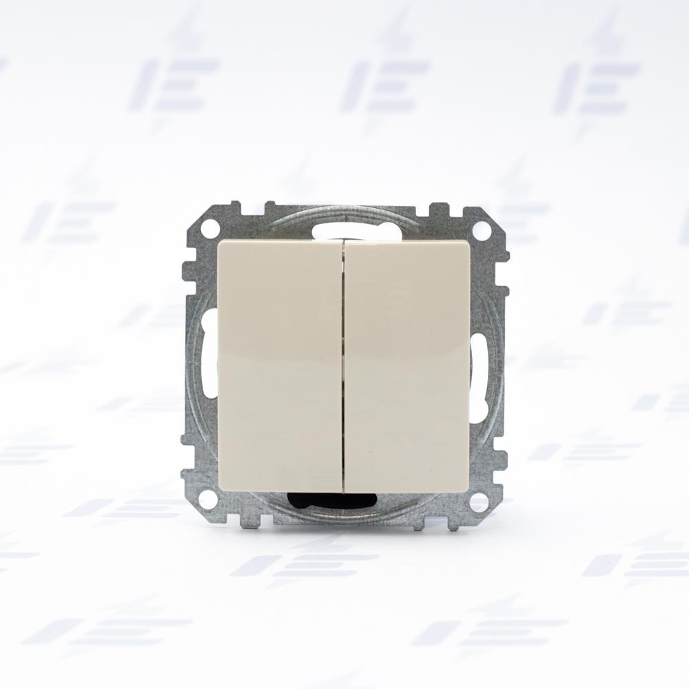 SDD112108 Sedna D/E - Přepínač dvojitý střídavý řazení 6+6, Béžová